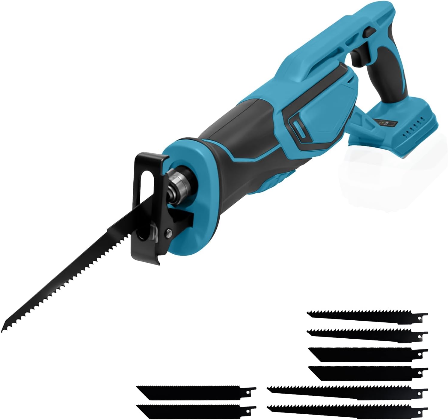 JOJOCY Cordless Reciprocating Saw, Brushless 450W Mini Recip Saw with 8 Blades for Wood Metal PVC, 0–2800 SPM Variable Speed, Compact Power (Fit for Makkitita battery)