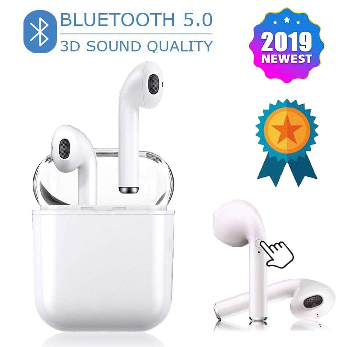 UUTZ Bluetooth 5.0,Wireless Earbuds, TWS Smart True Wireless Bluetooth TWS Headphones in-Ear Headsets Built-in Mic Auto Pair Noise Cancelling for Sport Running Compatible Android Apple Airpods PRO