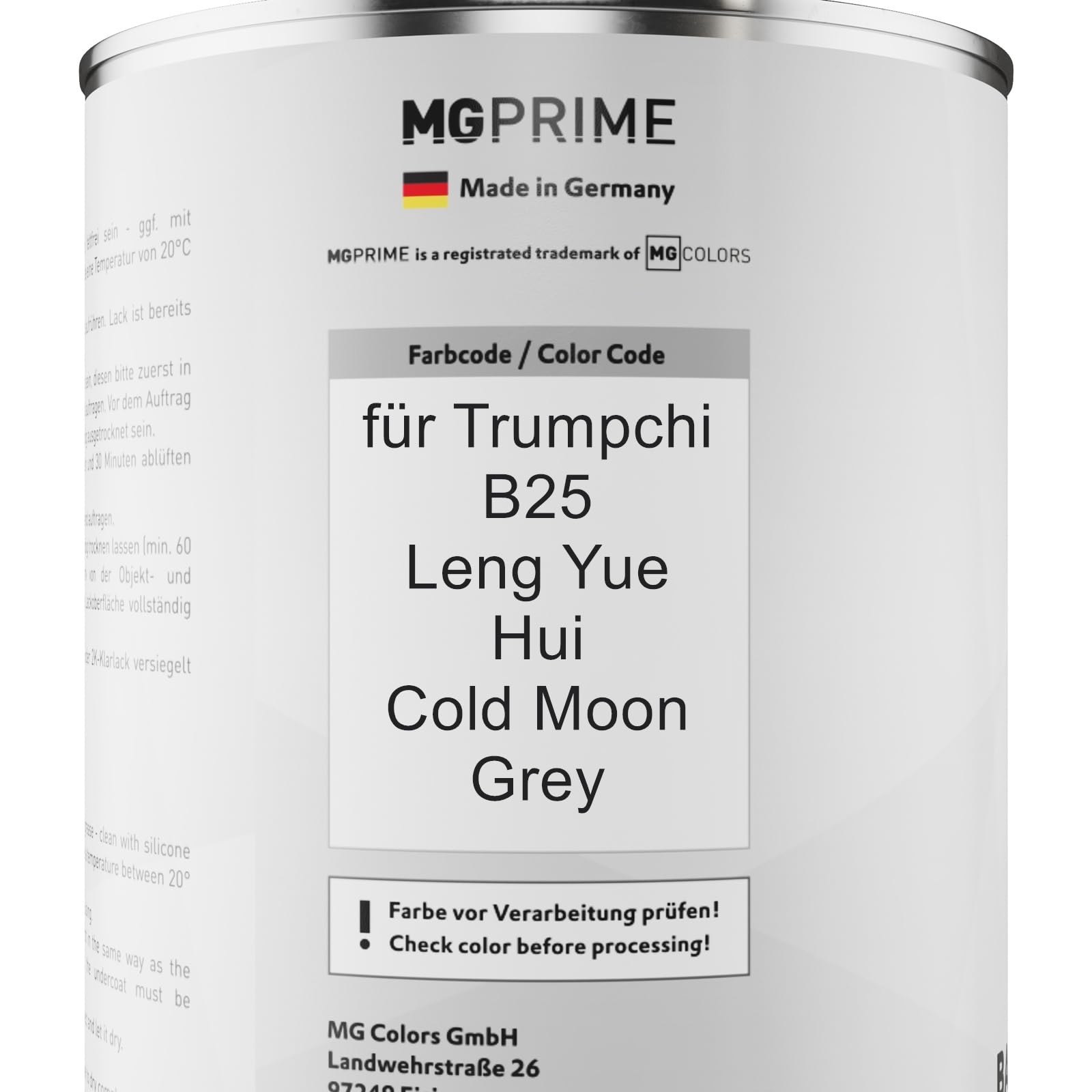 MG PRIME Lakier samochodowy w puszkach do Trumpchi B25 Leng Yue Hui 2,5L