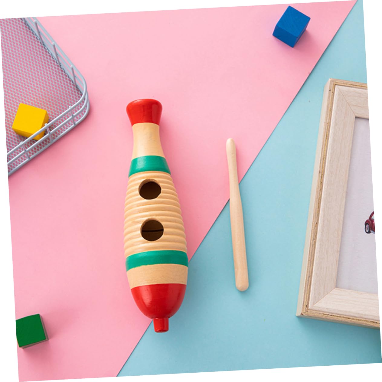 Set da 4 Strumenti Musicali in Legno Percussione Ragazzo Ragazza, Giocattoli Percussivi con Bastoncini, Design Delicato per Giochi Musicali Educativi
