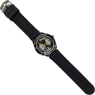 / ساعة، هيكل أسود، سوار سيليكون أسود، مينا أزرق، عرض التاريخ