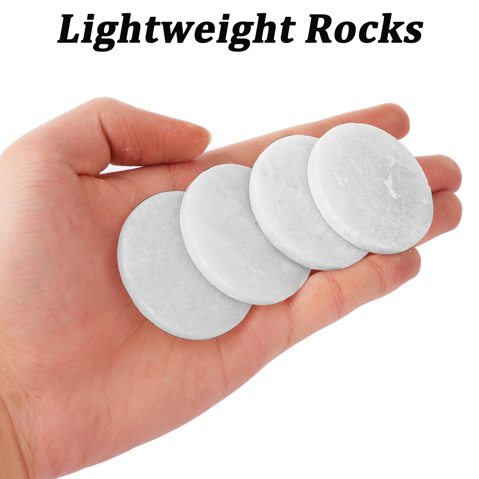 ZOFUN 50 Pcs Rock for Painting, 3 mm Round rock in 5 cm Diameter, Round White Stone Casters, Smooth Pebbles for Painting Arts Craft DIY Home Decoration - Image 3