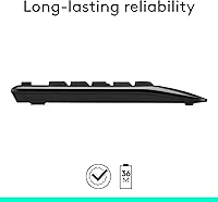 Vista 6 de Logitech MK345 Combo de teclado y ratón inalámbricos con reposamuñecas, receptor USB de 2.4 GHz, compatible con PC, laptop, negro