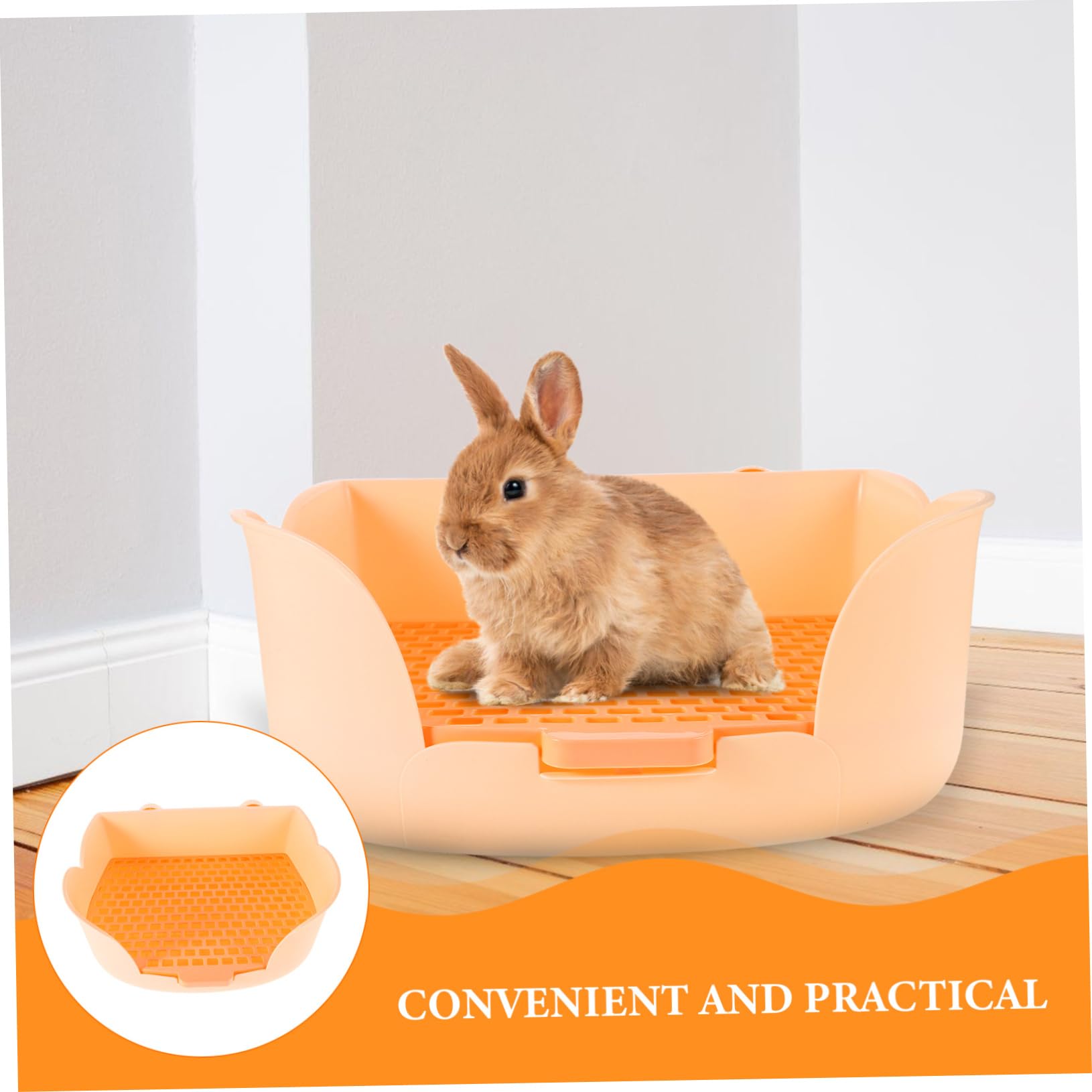 SOIMISS WC di Coniglio per Animali Domestici lettiera per furetti cucciolata di Furetto lettiere per Animali WC di Animali Domestici mangiatoia per Fieno Coniglietto plastica Arancia