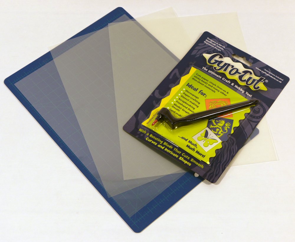 Craft Paper & Stencil Cutting Kit - Includes Safe Gyro-Cut Tool, 8.5x12 Self-Healing Mat & 5 Mylar Sheets - DIY Stencil Maker Set for Paper Crafts, Card Making, Scrapbooking & Art Projects