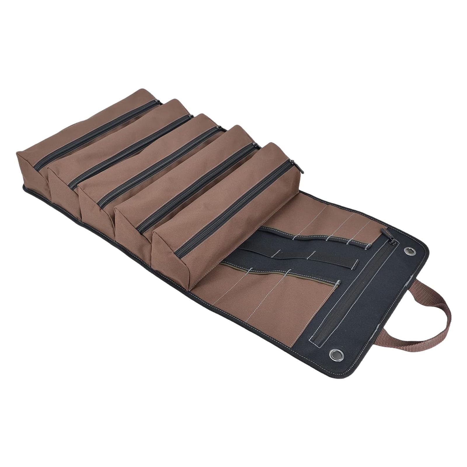 Tsophreniq Light Multipurpose Large Capacity Tool Roll Bag With 15 Pockets For Mechanics And Diyer Enthusiasts Efficient Organization Tool Storage Organizers