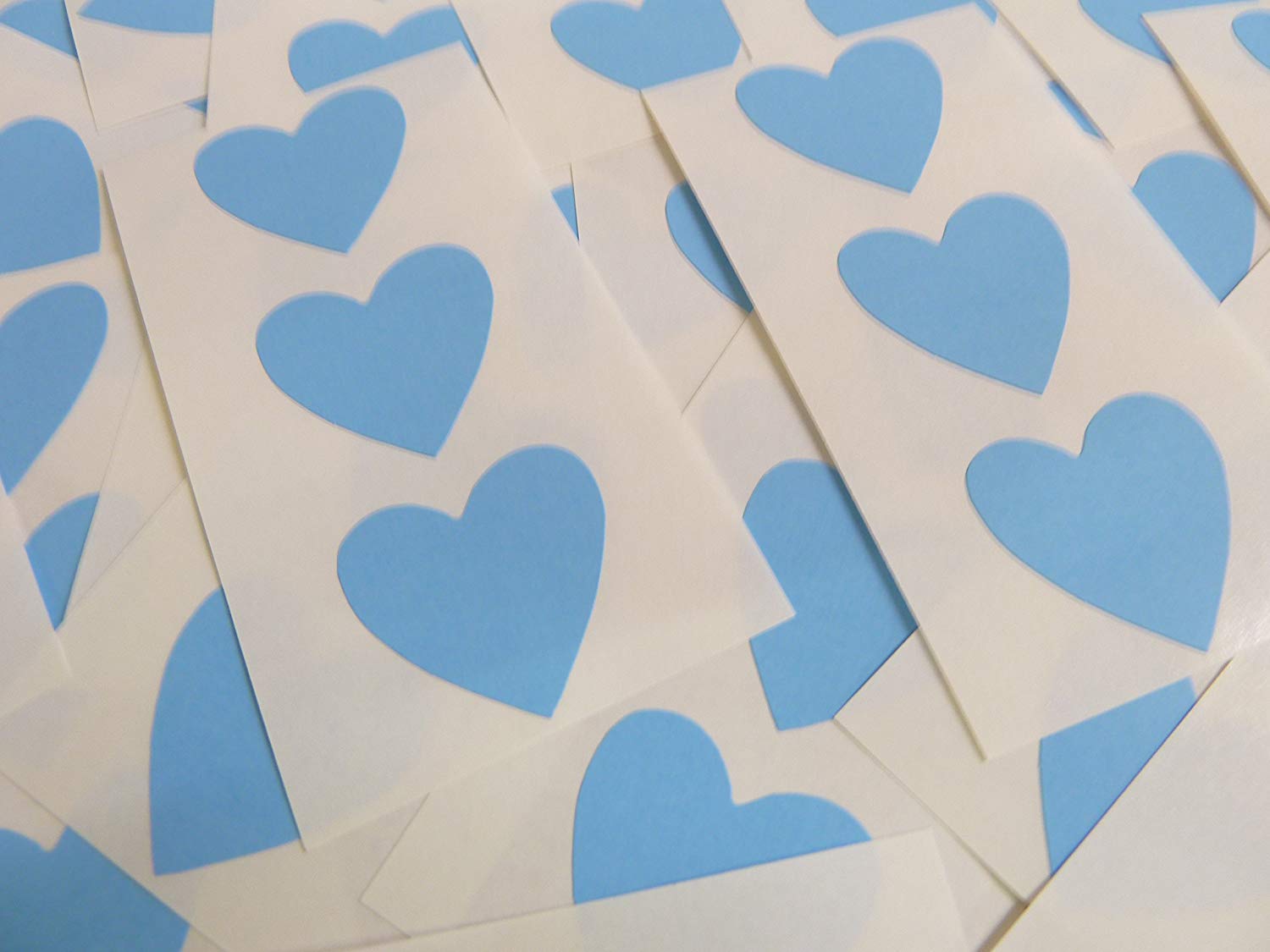 28x28mm Celeste con Forma de Corazón Etiquetas, 60 Auta-Adhesivo Código de Color Adhesivos, Adhesivo Corazones para Manualidades y Decoración