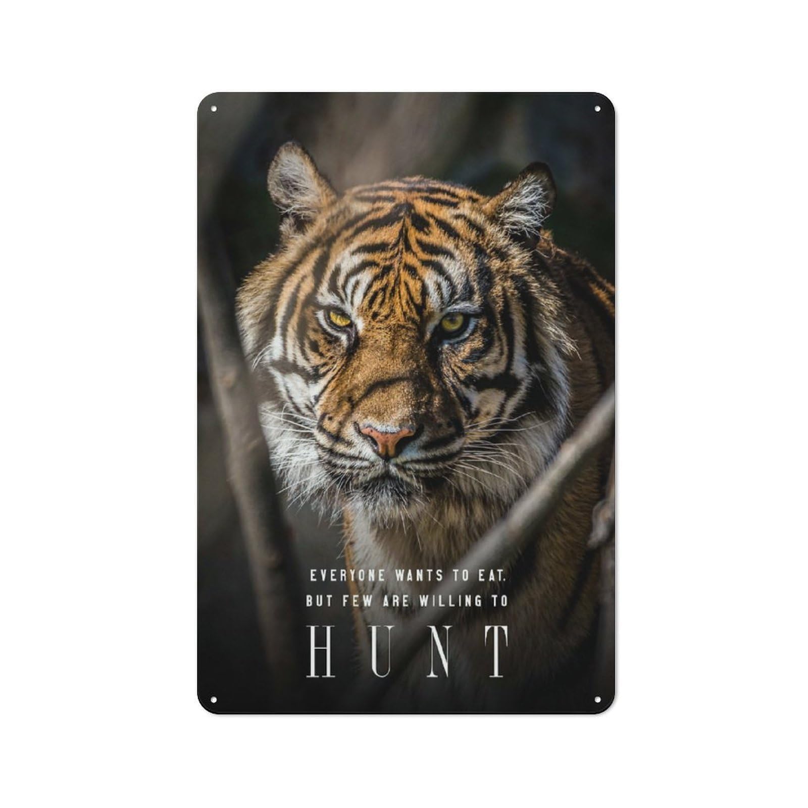 Junmoney Style-11 For Hobby Room Or Studio, Few Are Willing To Hunt Rustic Tin Wall Plaque 30X20cm, For Vintage Wall Decor Fans, For Metal Sign Collectors