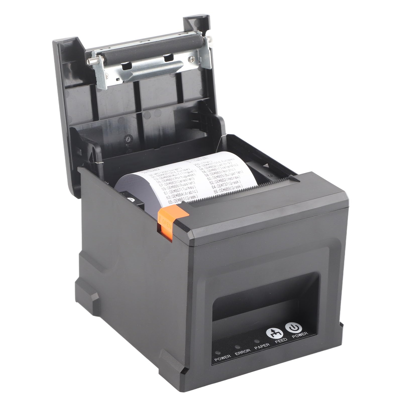 Impresora Rongta POS Impresora Térmica de Recibos USB de 80 Mm con Soporte de Cortador Automático Cajón de Efectivo para Cocina de Restaurante, Interfaz Ethernet Serie USB