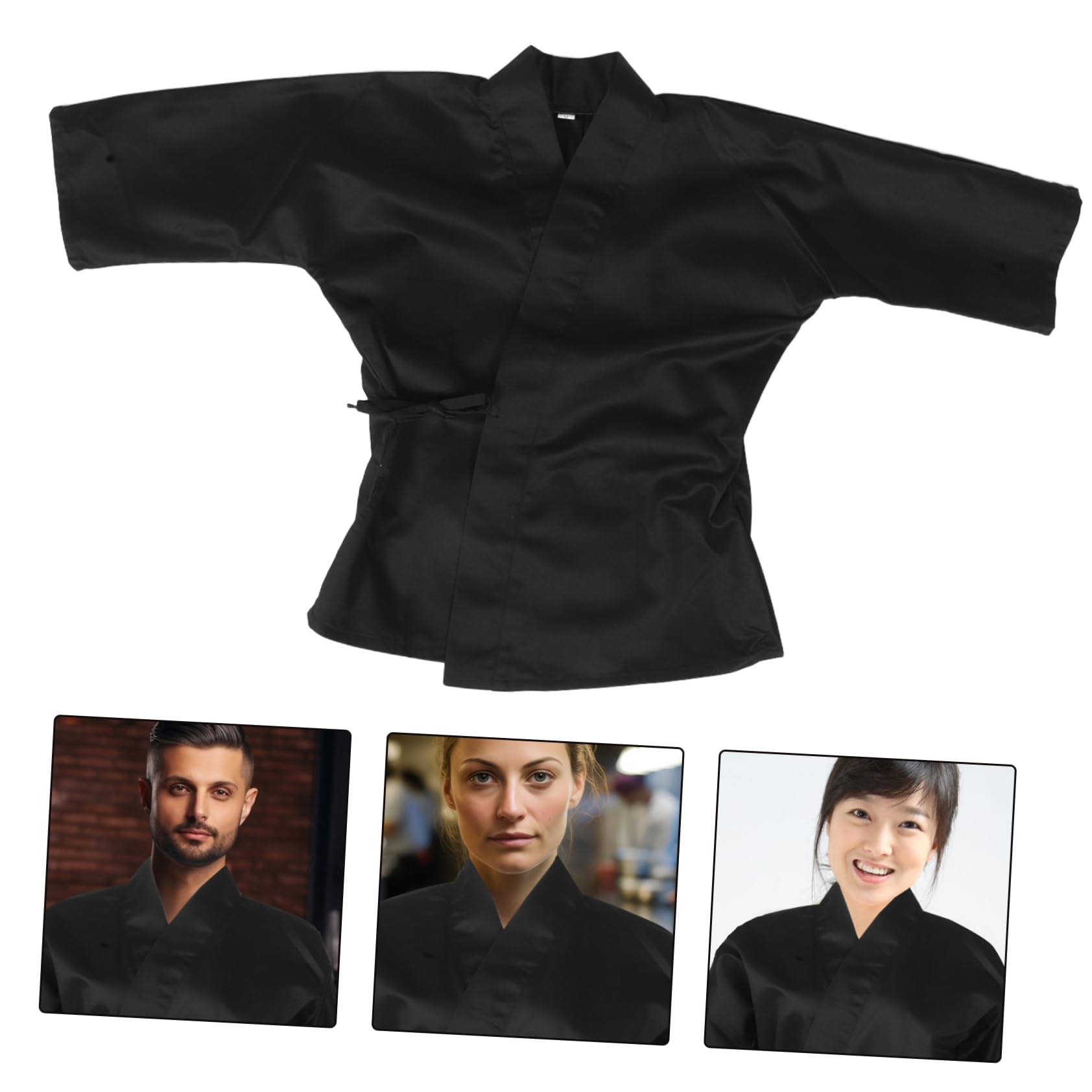 Giacca da Cuoco in Stile Giapponese Cappotto da Chef per Sushi Bar Abito Tradizionale da Cuoco Completo per Ristoranti Giapponesi Tessuto Traspirante e Resistente