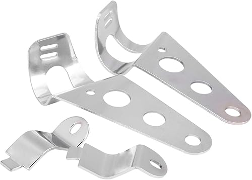 Miniatura 4 de - Soporte para faros delanteros de motocicleta, 2 soportes de montaje de faros Horquilla Racer 1.102 in-1.339 in (Plata)