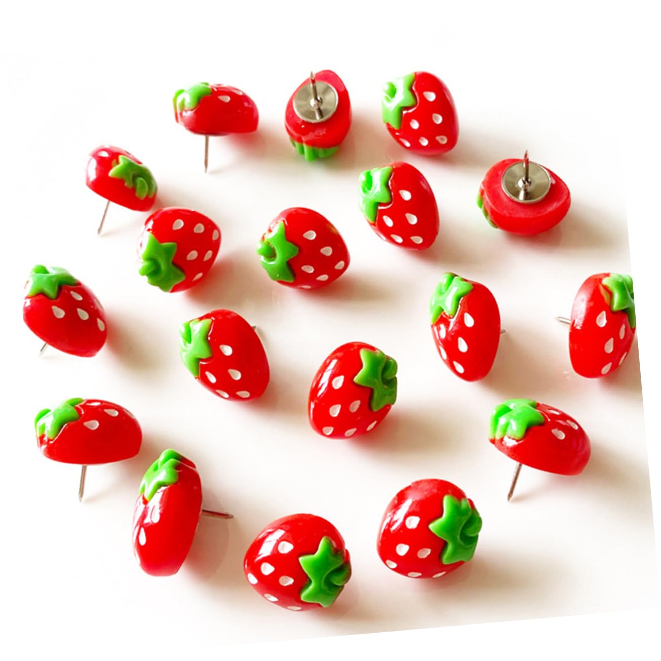 EXCEART Puntine da Disegno e Multifunzionali 30 Pezzi a Forma di Fragola in Resina Rossa Resistenti per Lavagne in Sughero e Attività di Arte e Artigianato