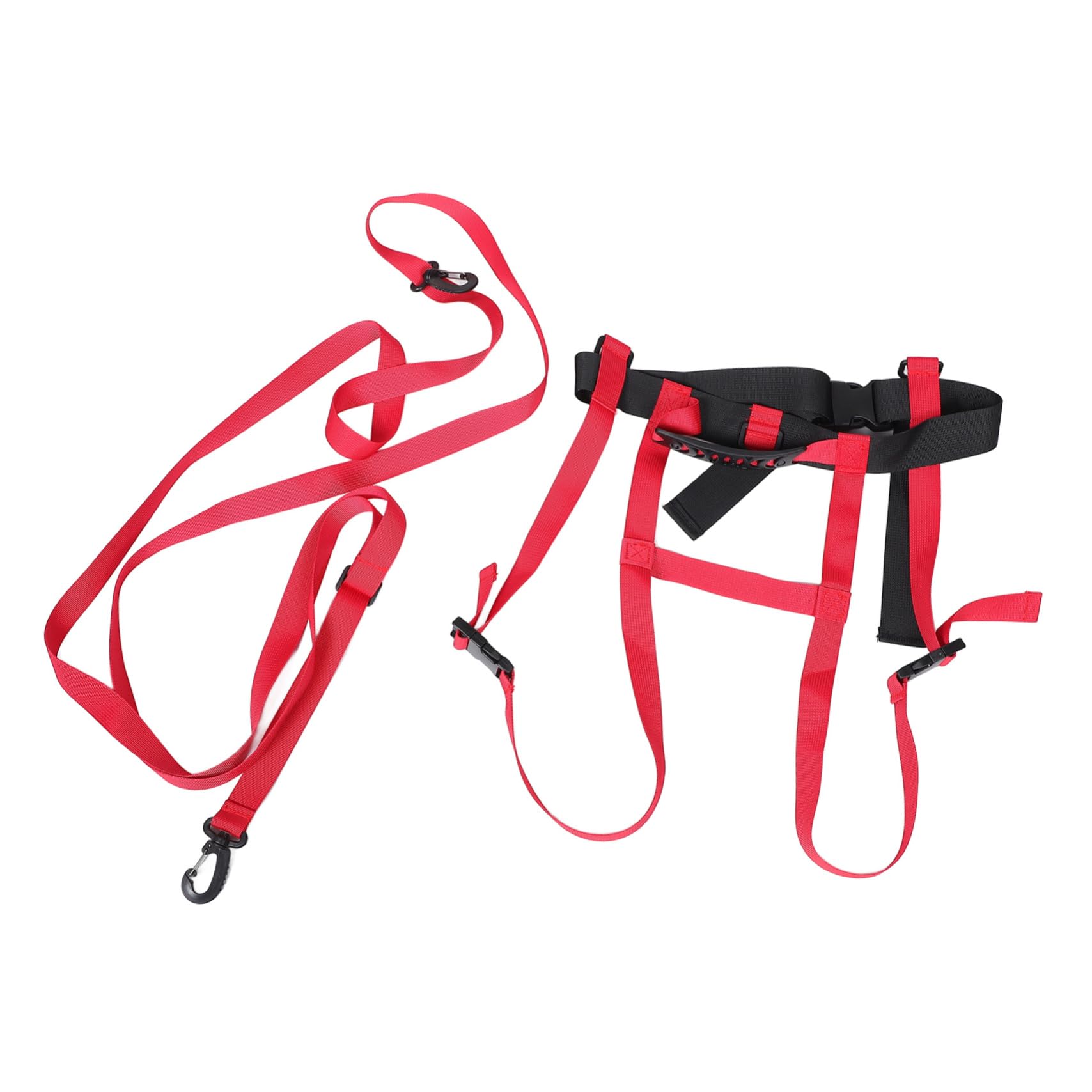VANZACK Ski Training Belt Skiing Practice Strap for Beginner Outdoor Skiing Harness Portable Ski Training Harness Skiing Straps Skating Harness Red Plastic Buckle