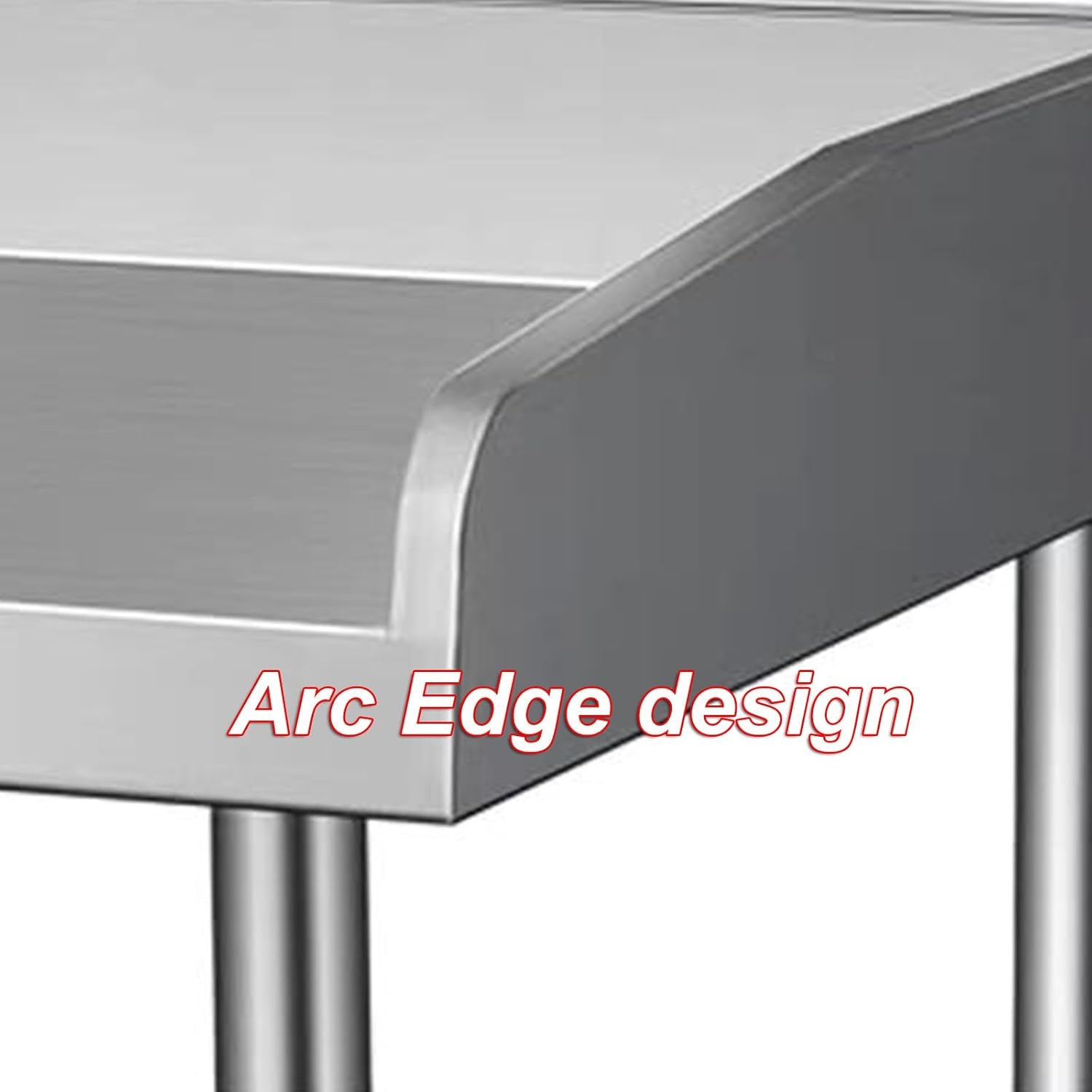 Stainless Steel Workbench Multifunctional Double-decker Preparation Table with Heightened Stopper Household and Noodle Casework Chopping Table Open Storage Shelf(80x80x60cm)