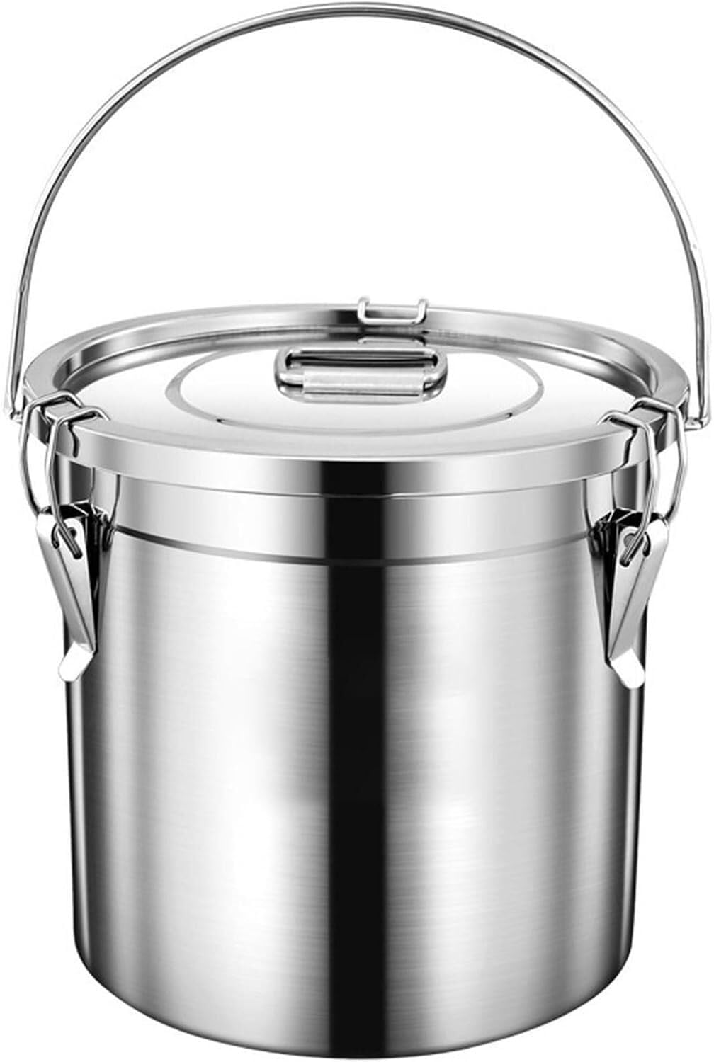 Airtight Stainless Steel Food Dispenser with Lid for Kitchen Rice Canister