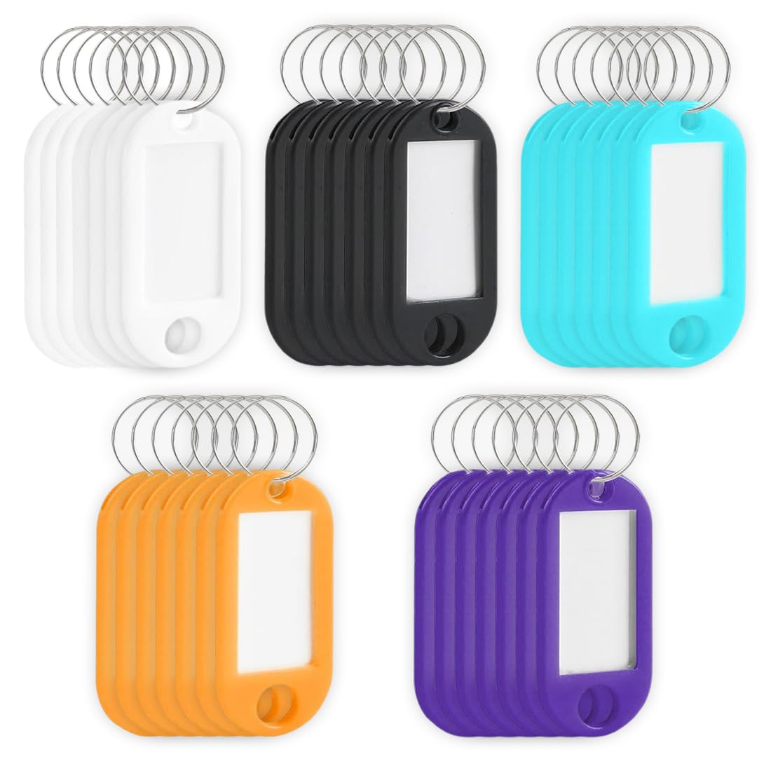 60 Etichette Portachiavi In Plastica - 6 Colori Con Passanti Per Chiavi, Valigie E Zaini