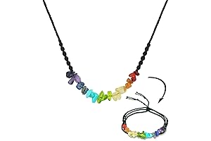 SmileBelle Chakra Healing Crystal Jewelry Set: Necklace, Bracelet, Anklet for Women