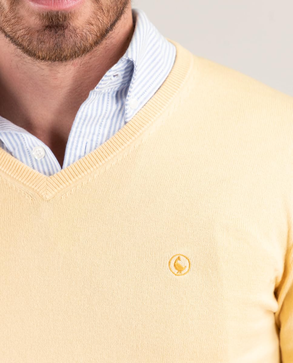 El Ganso Jersey Cuello Pico Coderas Amarillo