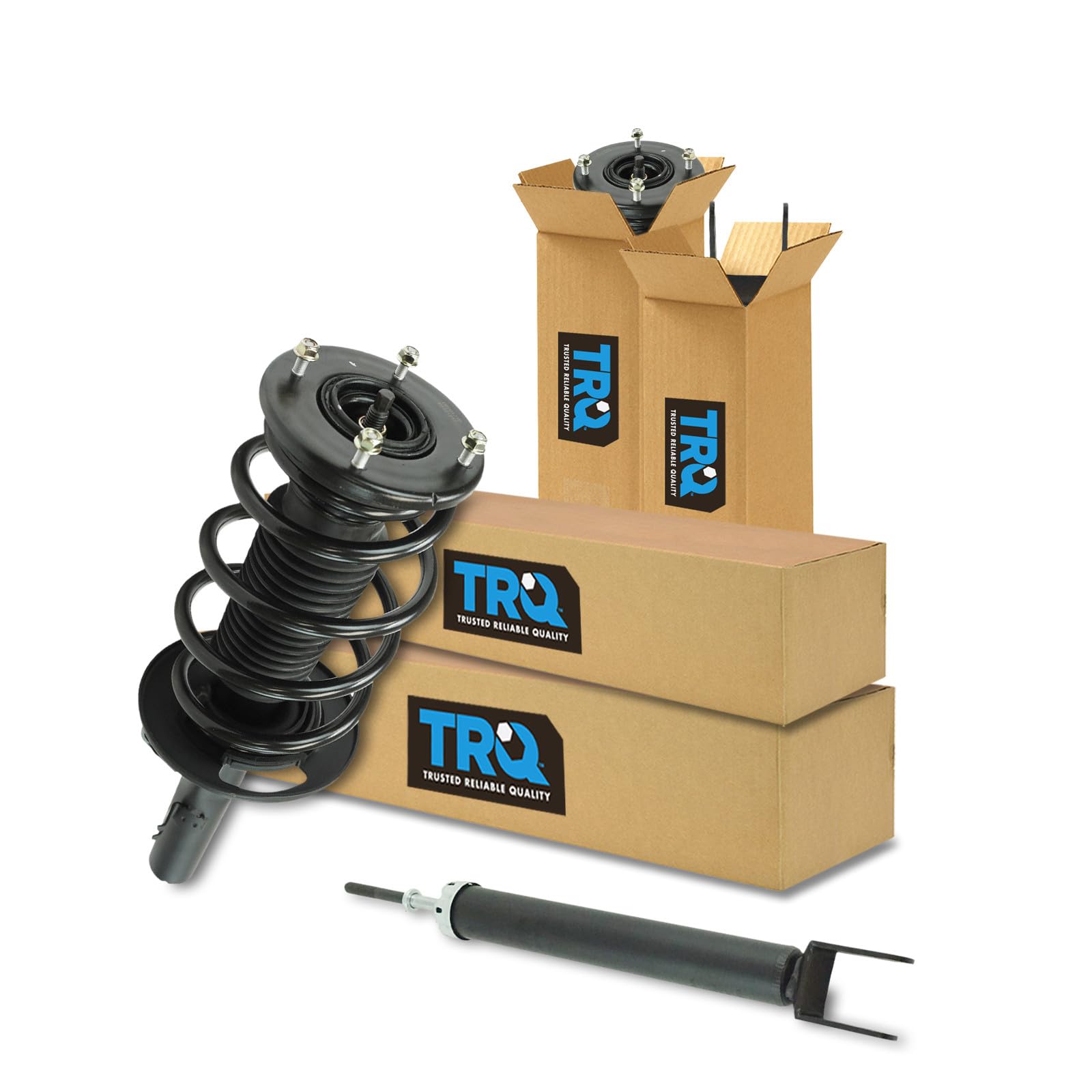 TRQ Complete Strut Assembly &amp; Shock Absorber Kit Complete Strut &amp; Coil Spring Assembly Compatible with 2010-2012 Ford Taurus