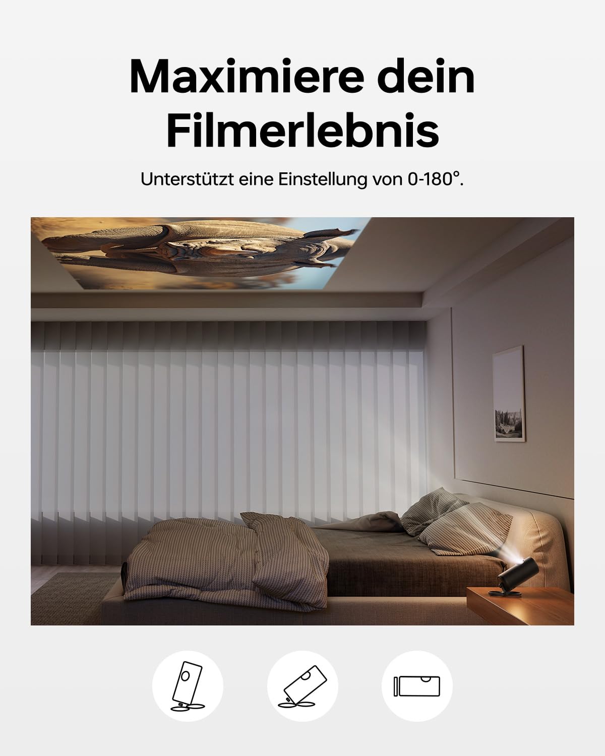 NEBULA Anker Projektor faltbarer Ständer, ultra-kompakte Halterun, einfache Installation, 180-Grad-Drehung, Capsule Serie, leichtes 95g Design, passt in die originale Reisehülle