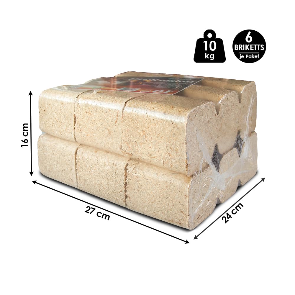 Uckermark Holzbriketts - 2 Pakete, 6 Briketts je Paket