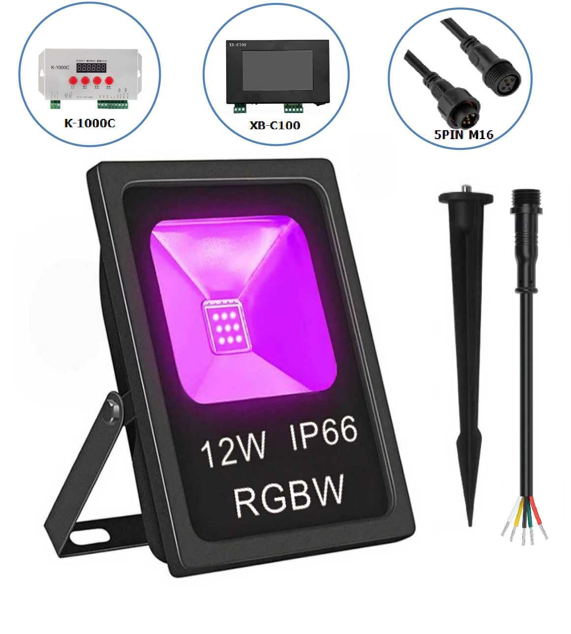 JIAANDA DMX Flood Lights,DMX512 led Pixel Flood Light, 12W-RGBW