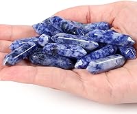 Vista 28 de QINJIEJIE Juego de 20 piezas de varitas de cristales turquesa, piedras sanadoras, puntas de cristal a granel, gemas hexagonales pulidas, piedras