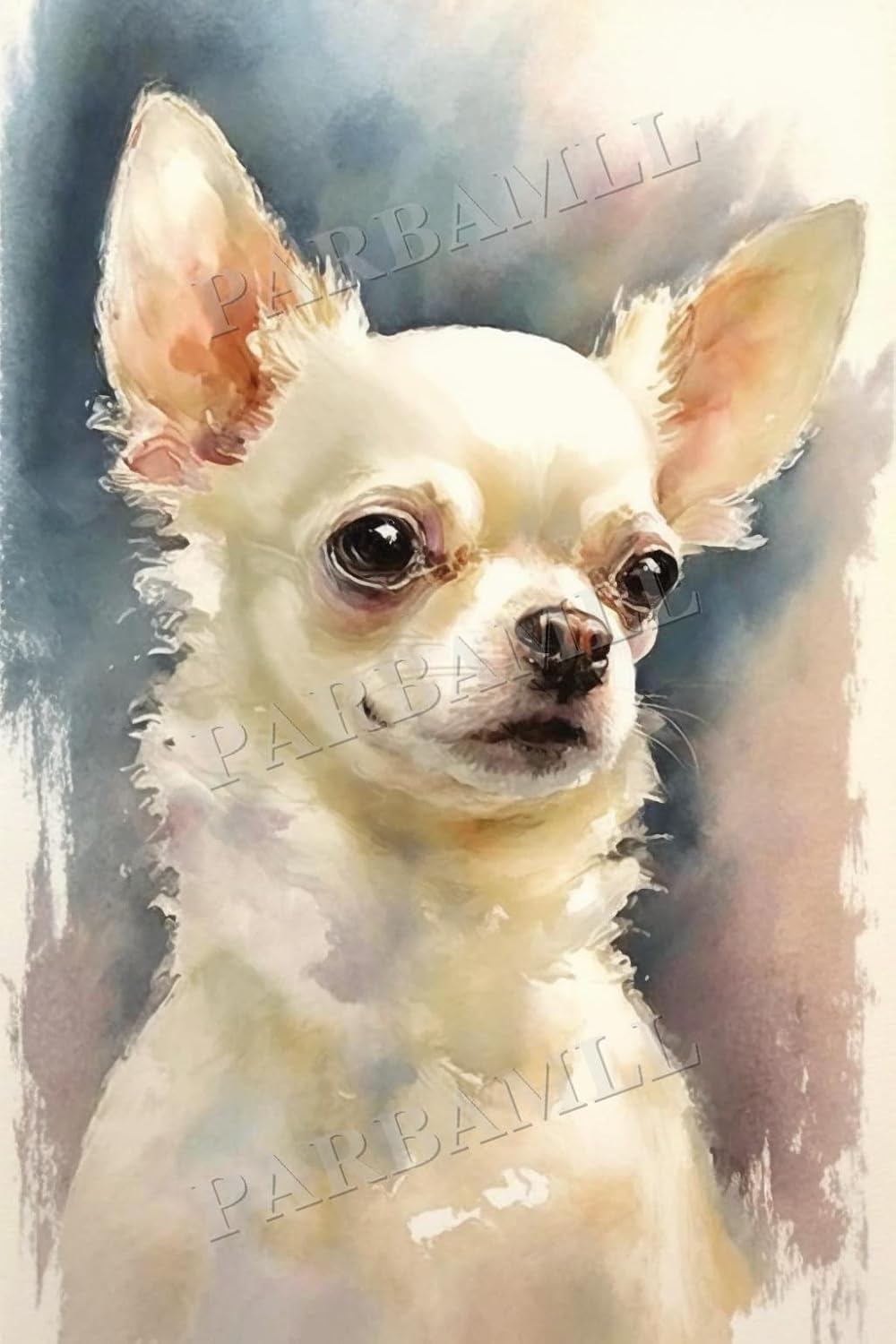 Diamond Painting Kits White Chihuahua Dog, 5D Round Diamond Crystal Gemstone Cross Stitch Diamond Painting, 20X20Inch for Beginners Home Interactive Wall Decor Living Room Decor or Gift