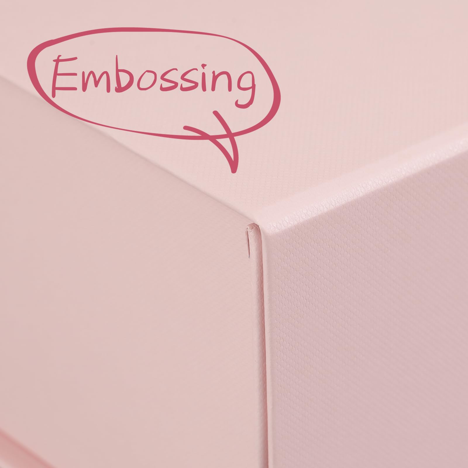 Rsgift Pink Gift Boxes,Collapsible 9.7x7.2x3.3 Inch Gift Box with Lids,Magnetic Closure Matte Textured Finish Box for Wedding,Birthday,Mother's day,Christmas
