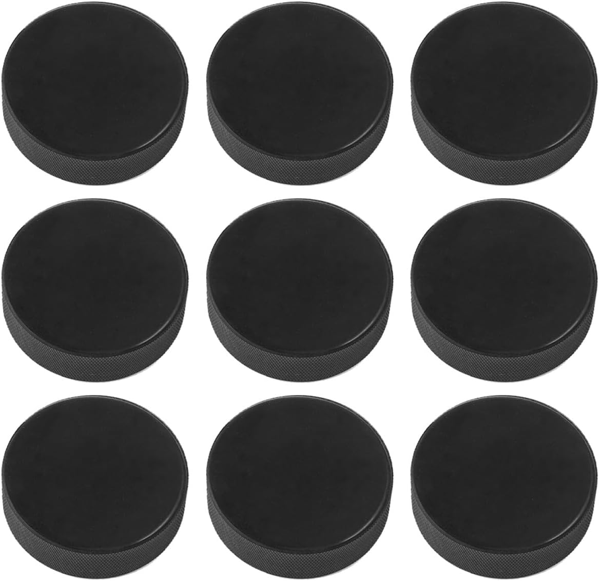 9pcs Official Regulation Rubber Ice Hockey for Training and Practice Suitable for All Ages in Canada and America Smooth Dense Texture for Enhanced Performance