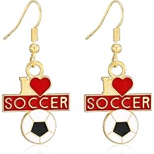 World Soccer Cup Dangle Earrings for Women, Football Sports Drop Earrings Cute Earrings for Soccer Theme Celebration Party Jewelry for Womens Summer Trendy Fashion Accessories