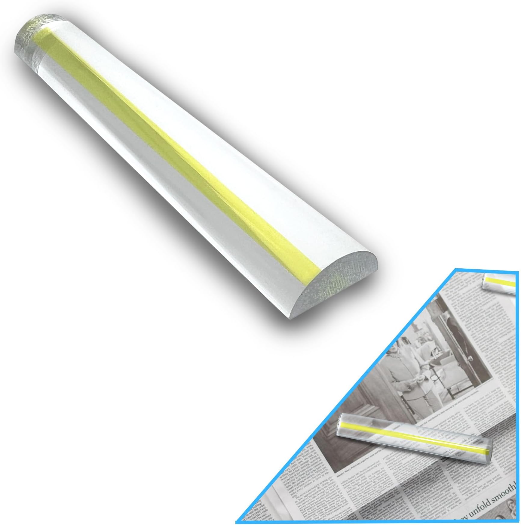2X Magnifying Bar Magnifier Ruler with Guide Line(so You Won't Miss a line) Ideal for Reading Small Prints and Document