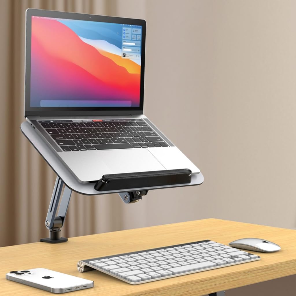 Soporte de brazo ajustable para laptop, soporte de escritorio para tablet