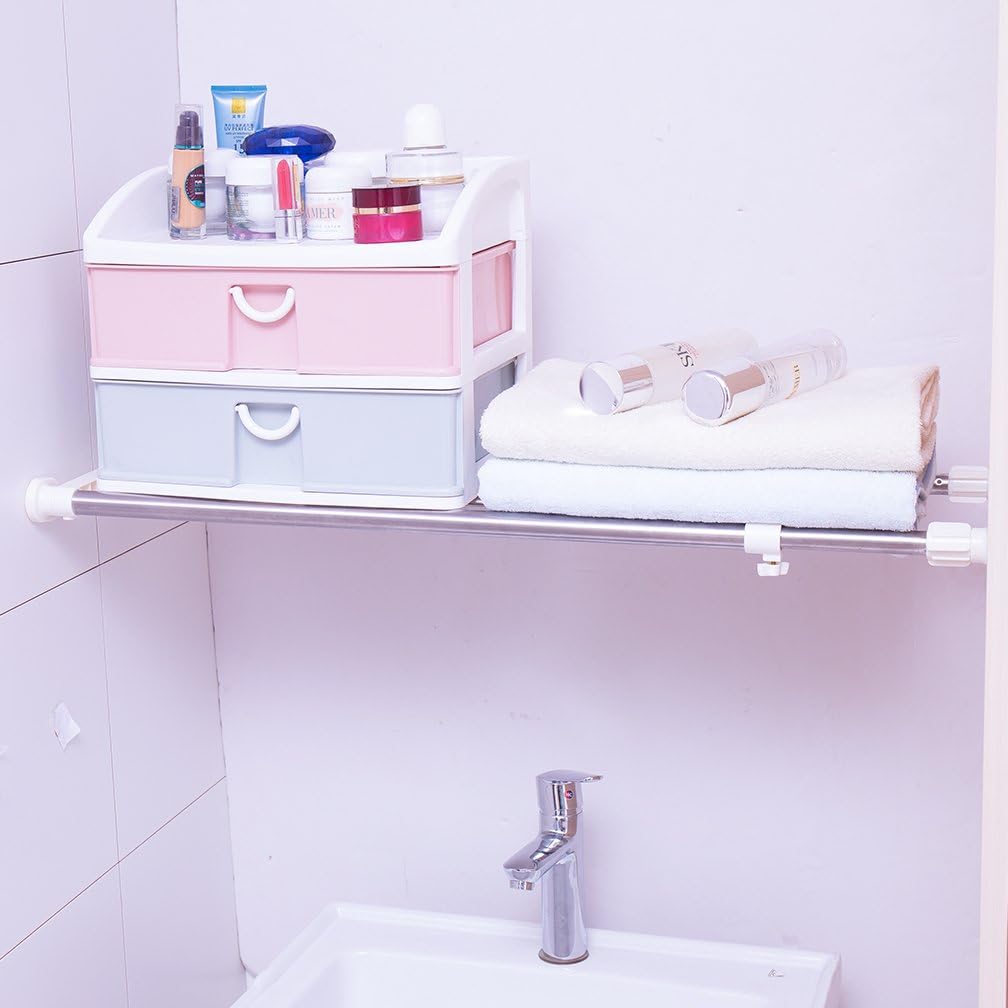 Hershii Expandable Closet Tension Shelf Rod Adjustable Storage Rack Heavy Duty DIY Organizer Divider for Wardrobe Cupboard Kitchen Bathroom 50-80cm/19.68-31.49inches