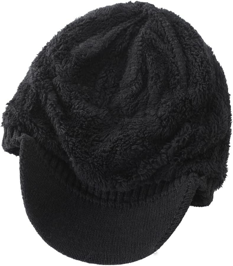 LLmoway Men Women Winter Knit Visor Cuff Beanie Fleece Lined Warm Ski Skull Cap - Image 5