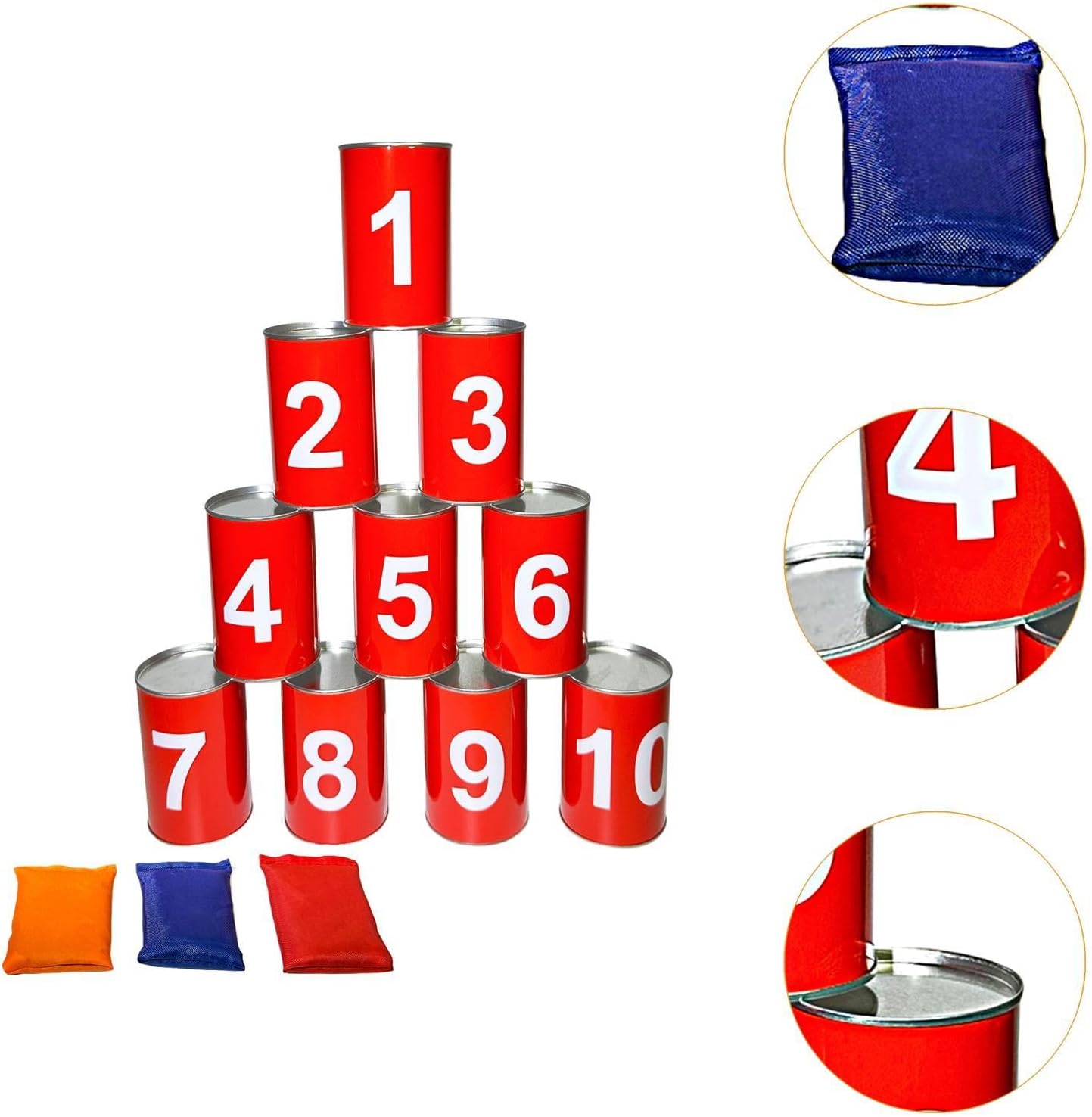 Bean Bag Toss Game,Game Set Party Playground Throwing Games Knockdown Can for Outdoor Activities, Kids Adults, Carnival,Teen