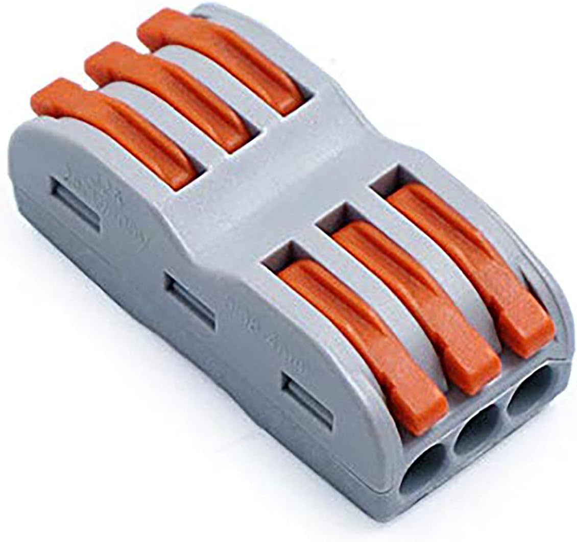 12 Pack Compact Wire Connectors Lever Wire Nut Wire, 6 Port Wire Connectors Compact Push Butt Joint Cable Connectors PCT-214 6 Conductor