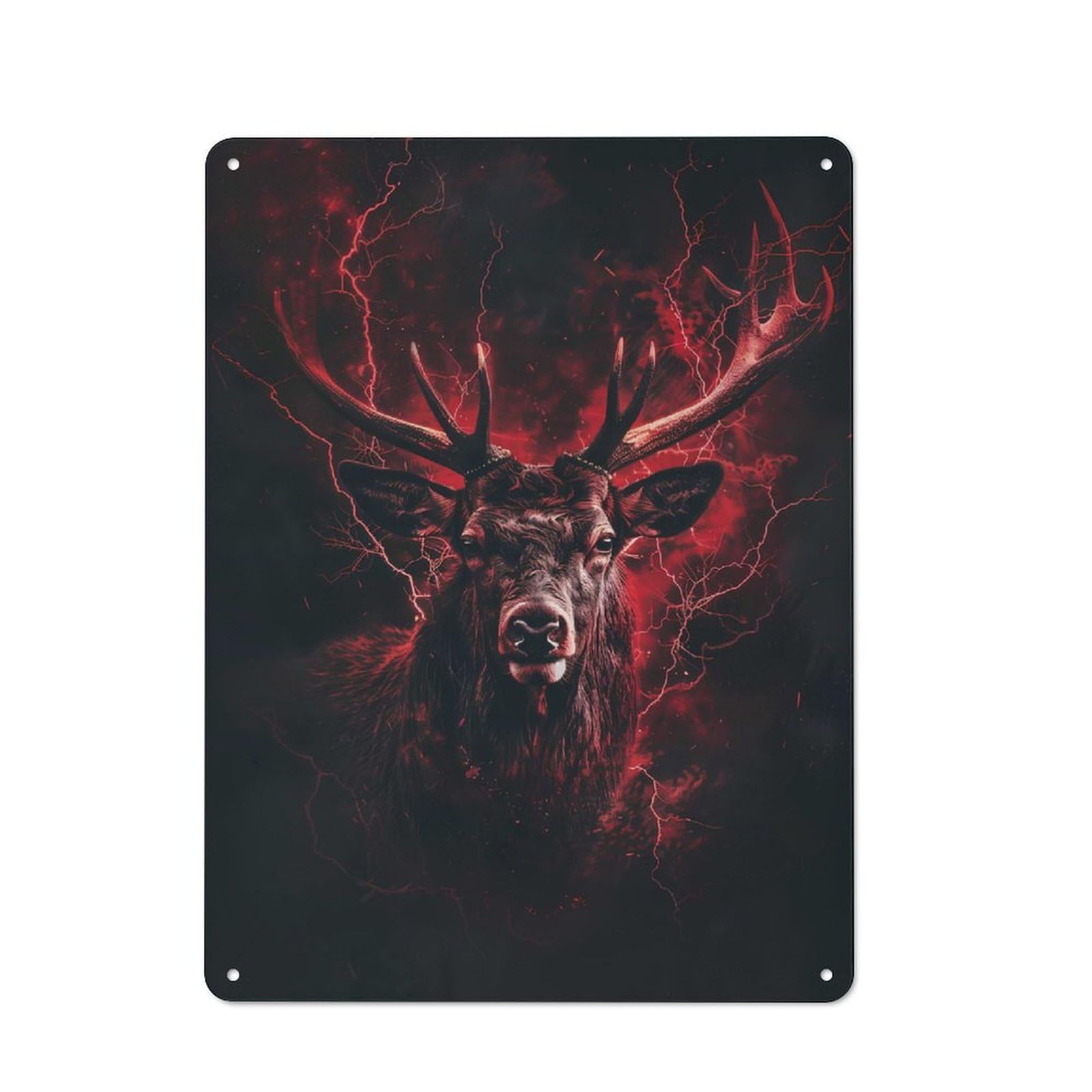 Junmoney Animal Majestic Deer Printed Metal Sign 40X30cm For Kitchen Or Home Bar, For Kitchen Decor Lovers, For Retro Home Interiors