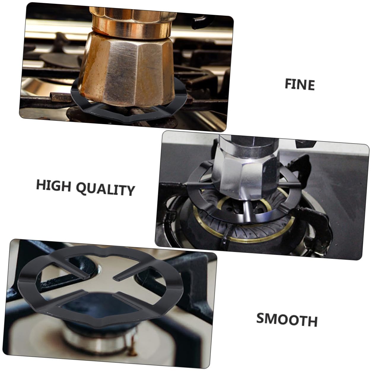 4 Soportes de Hierro Negro para Estufa de Gas Resistentes al Calor y No se Deforman Dos Estilos Diferentes para Hornillos de Cocina