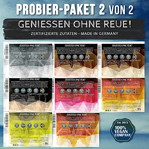 Geschmackspulver Mix Pack #2 mit 8x30g Proben, 8 unglaublich leckere Flavours, nur 8-14 kcal pro Portion, leckeres Aroma & angenehme Süße, vielseitig einsetzbar für Lebensmittel & Getränke, Flavour Up
