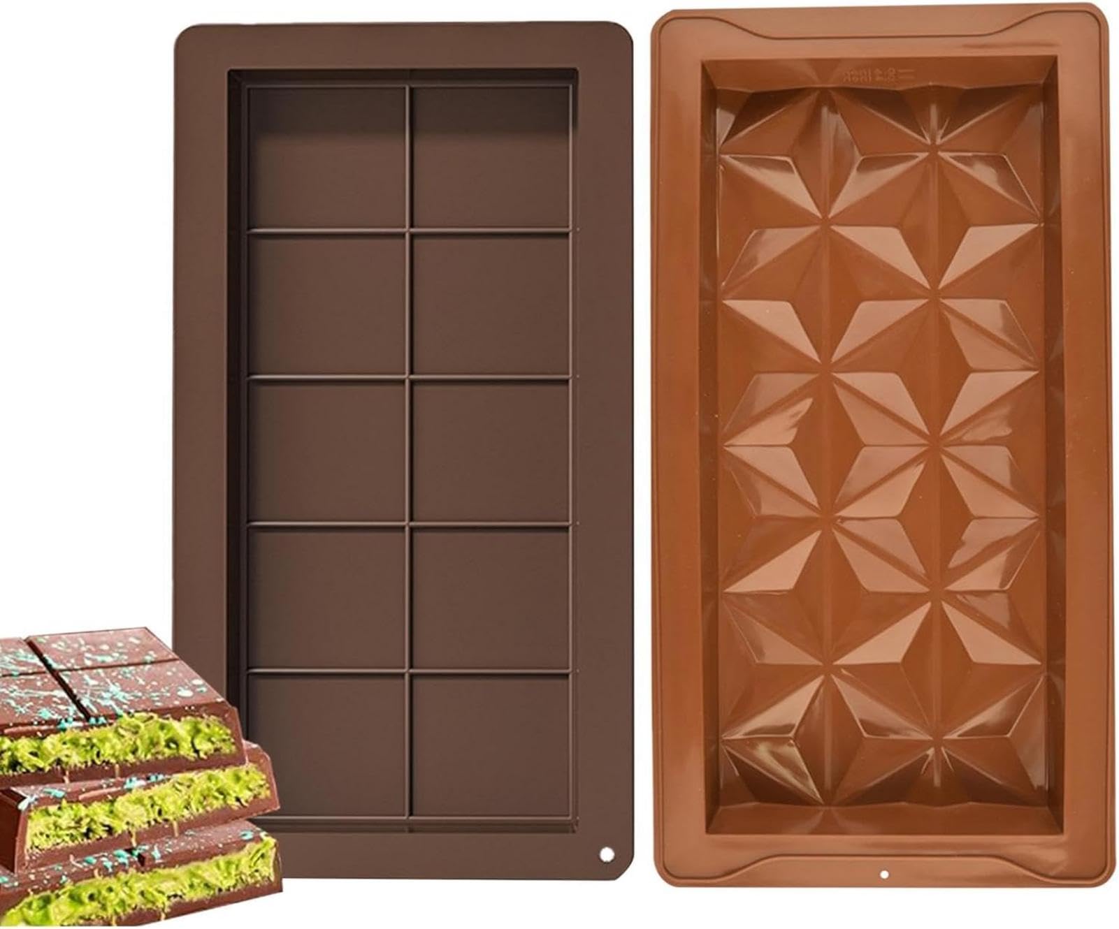4 Moules à Chocolat Silicone Profonds - Sans BPA, Pour Tablettes Et Bonbons