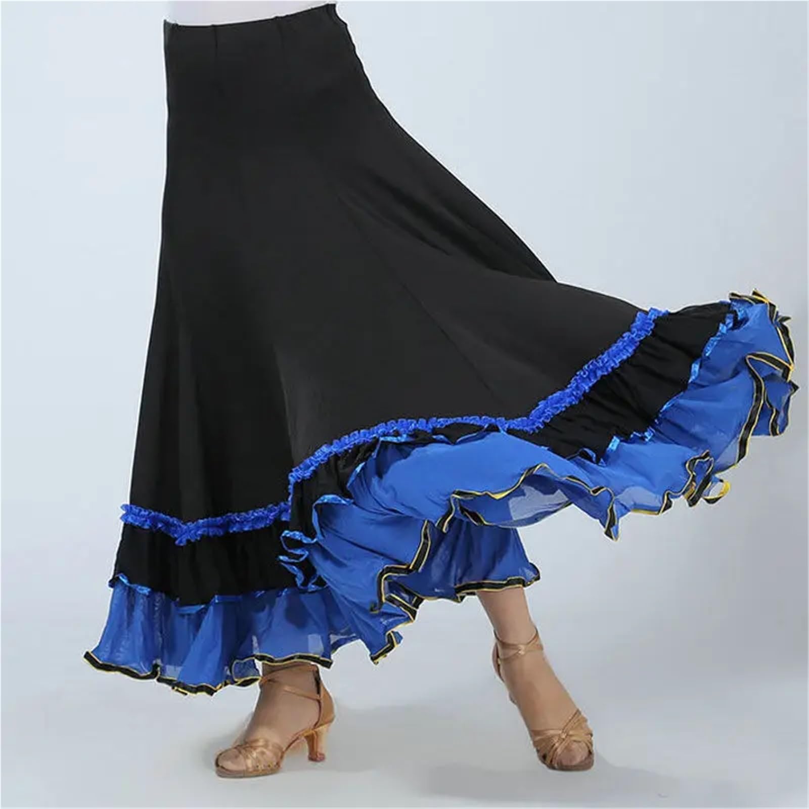 Traje de Baile clásico, Traje Gitano, Vestido Flamenco for Mujer, Faldas con Vuelo, salón, espectáculo Danza del Vientre