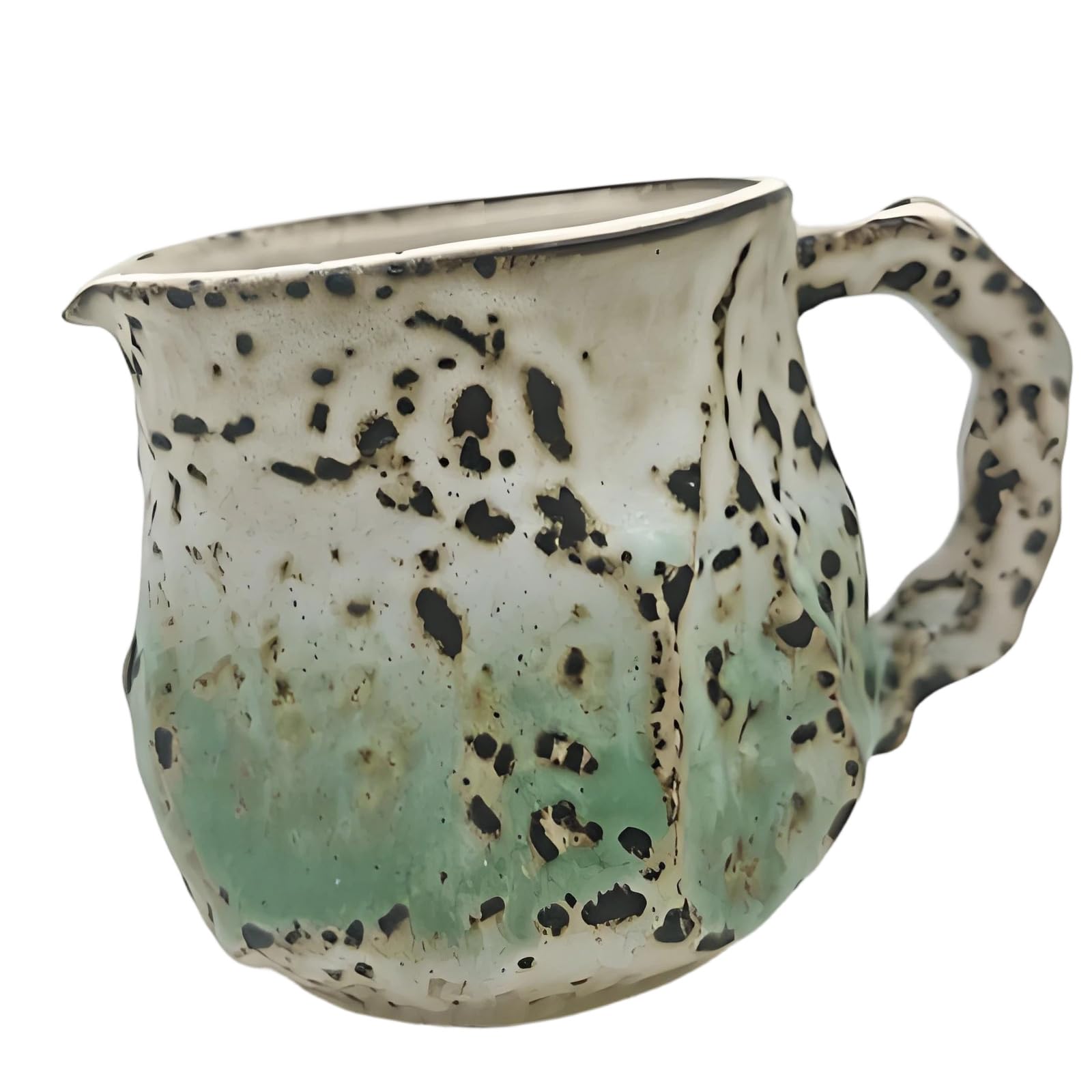 Manual Brew Coffee Pitcher Ceramic Server with Glaze Finish Pouring Spout for Household Counter Beverage Service Manual Brew Server Ceramic Coffee Pitcher Speckled Glaze Spout Handle Countertop Vessel
