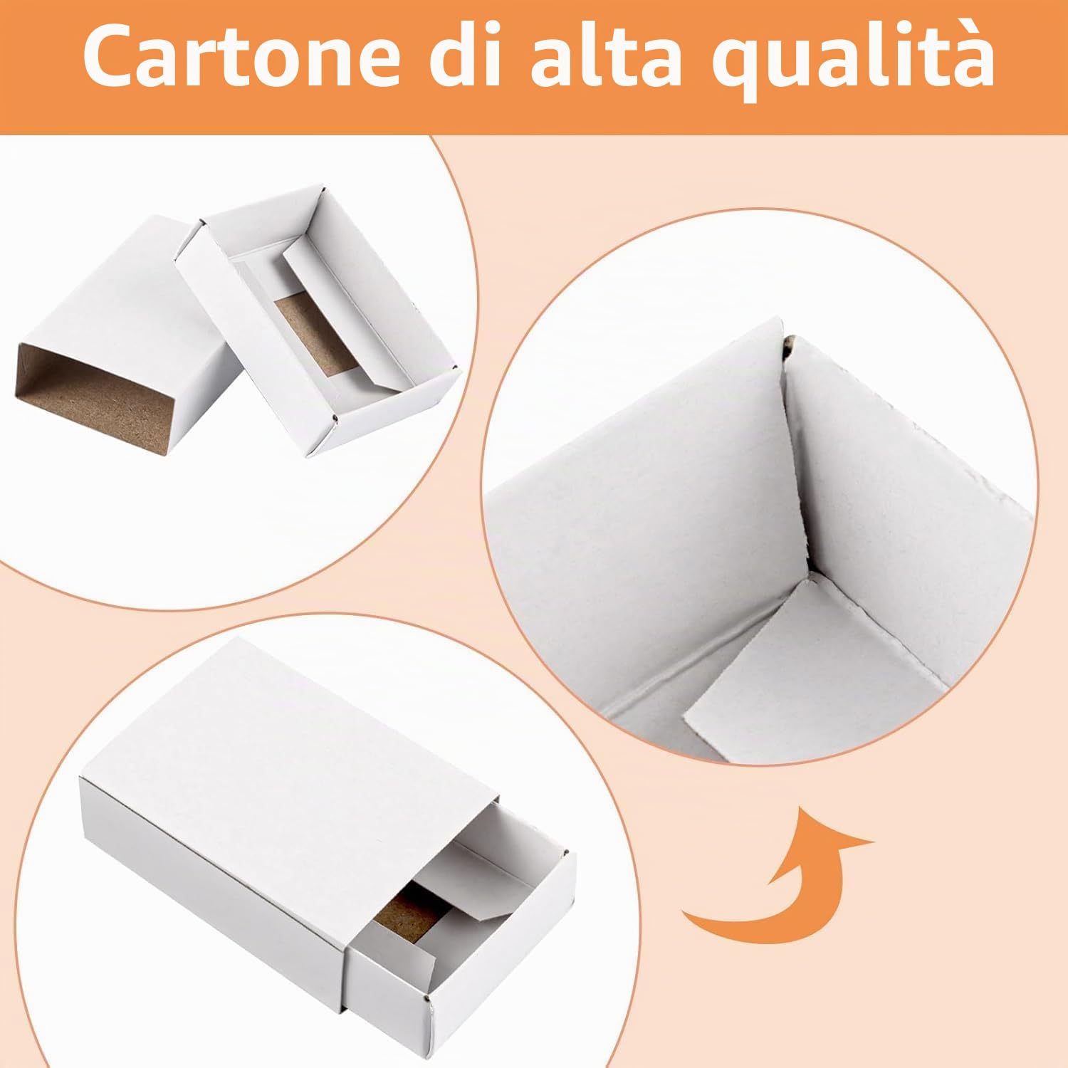 QYDMIN 200 scatole vuote fiammiferi, 5 x 3,5 x 1,5 cm, confezione regalo bianca, confezioni regalo fai da te, confezioni, regali, pittura, gioielli, snack (montaggio