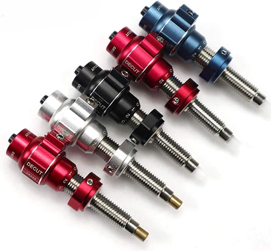 Archery Cushion Plunger Aluminum Alloy Micro-Click Spring Tension Plunger for Recurve Bow Accessory Fit 5/16 Thread (Black with Nylon core)