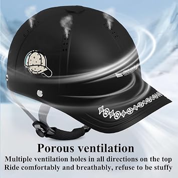 Retro Novelty Cool Half Helmets, Vintage German Baseball Cap Motorcycle Open Face Helmet, for Adult Women Men Bike Cruiser Chopper Moped Scooter, DOT Approved, with Hideable UV Visor Goggles