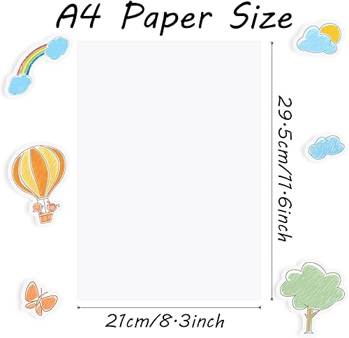 Miniatura 2 de Benvo 12 hojas de película retráctil imprimible, láminas de plástico retráctiles A4, papel retráctil para impresora de inyección de tinta, hojas