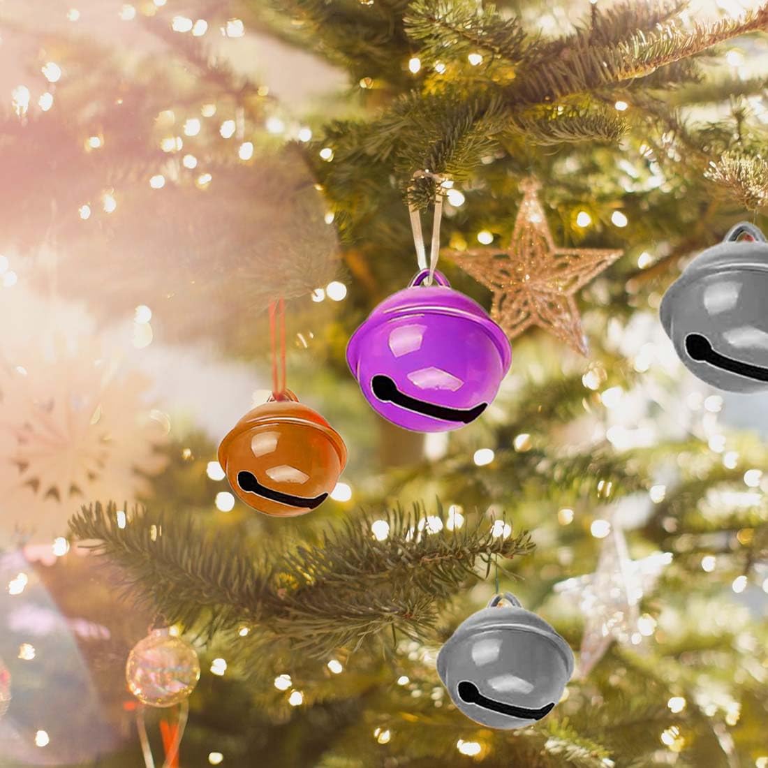 50 Petites Clochettes Colorées Avec œillet - 22 Mm - Pour Bijoux DIY, Décorations De Noël, Colliers Pour Animaux - 3