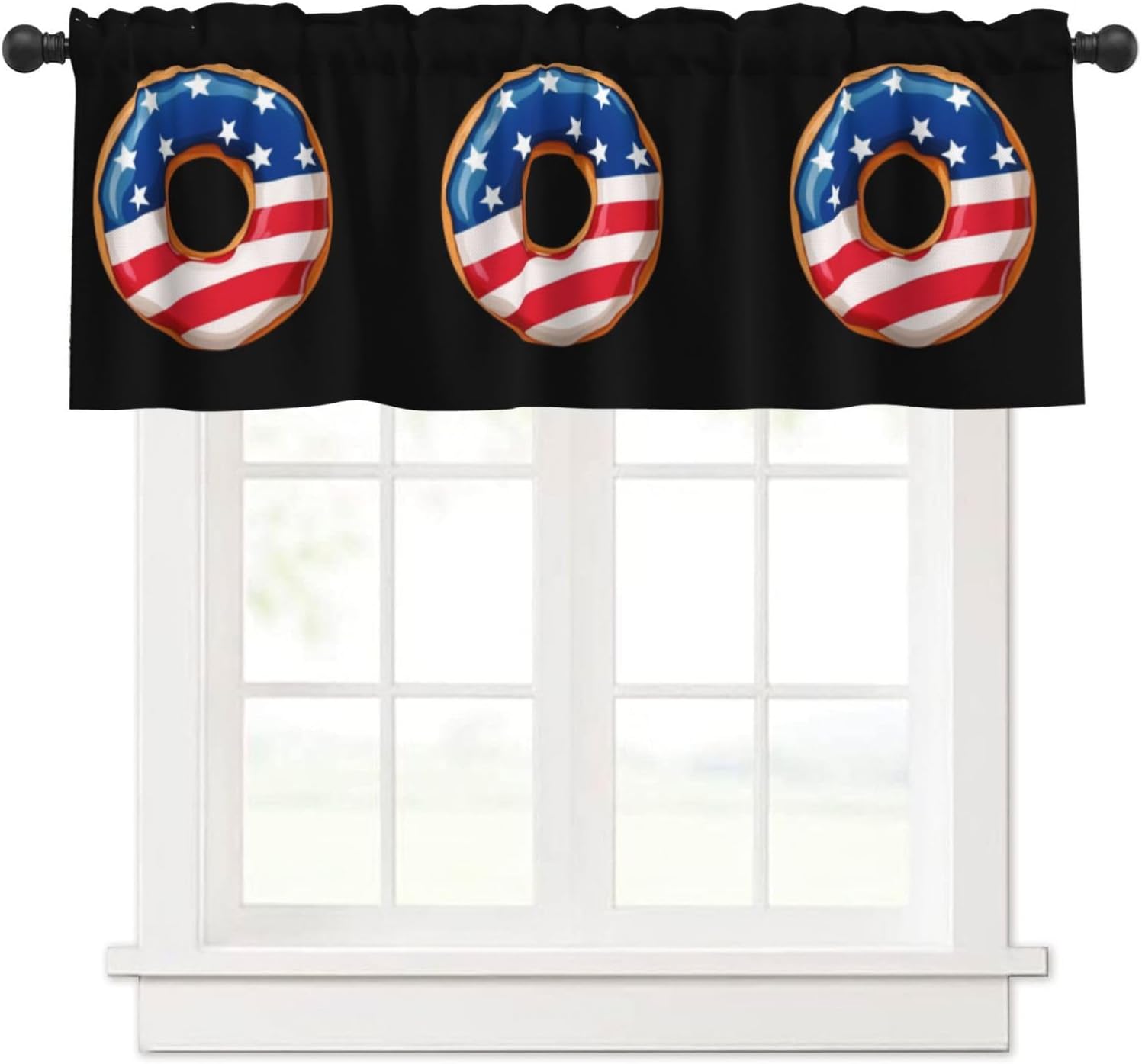 Valance for Windows Orange Sleepy Fox Kitchen Curtains Valances Rod Pocket Window Treatment Short Topper Curtains 1 Panel, 54x18inch