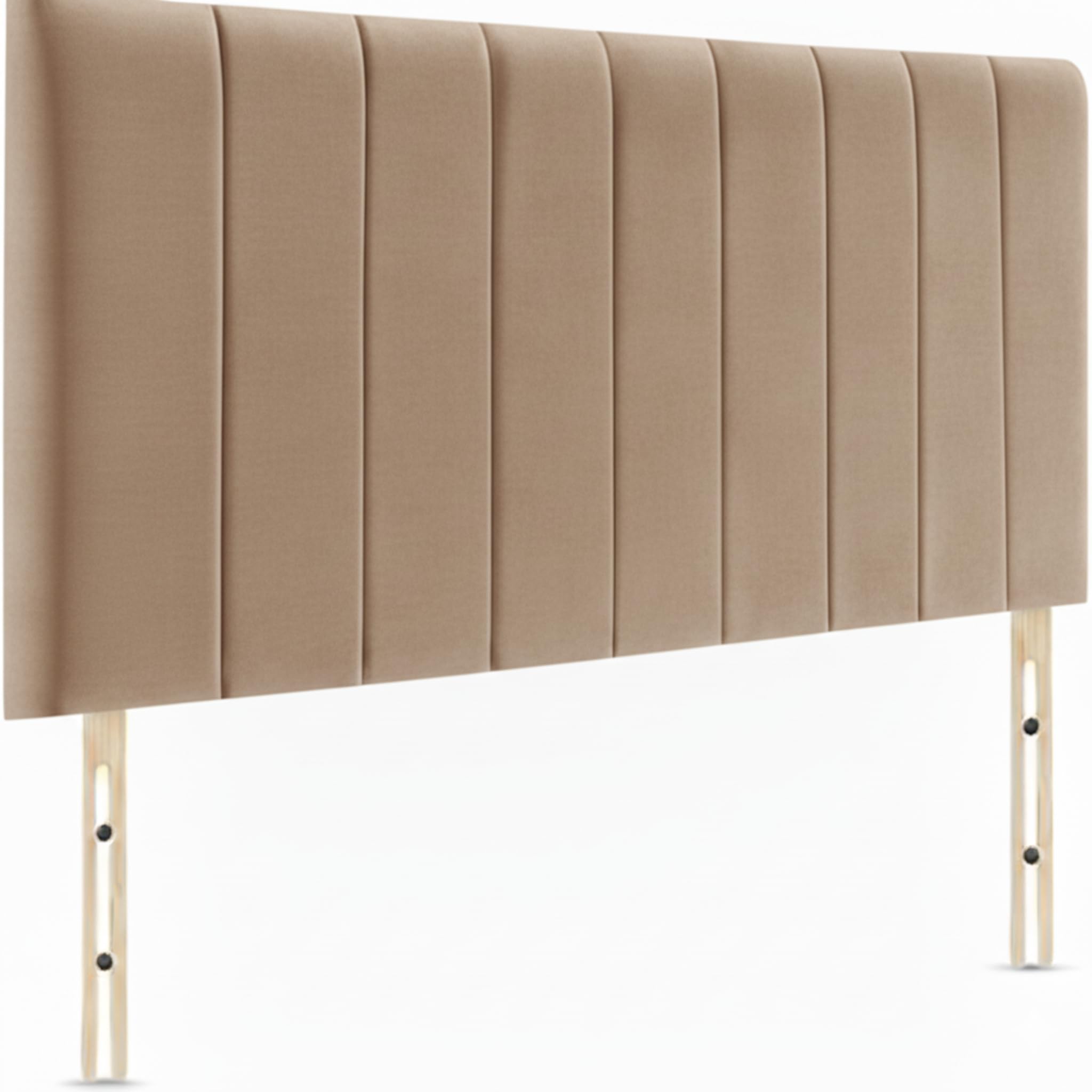 Luxuryh Portland Velvet Lined Upholstered Headboard for Divan Beds Plush Padded Vertical Panel Design with Wooden Struts Luxury Bedroom and Hotel Furniture Height 20 inch (MINK, king 5ft)